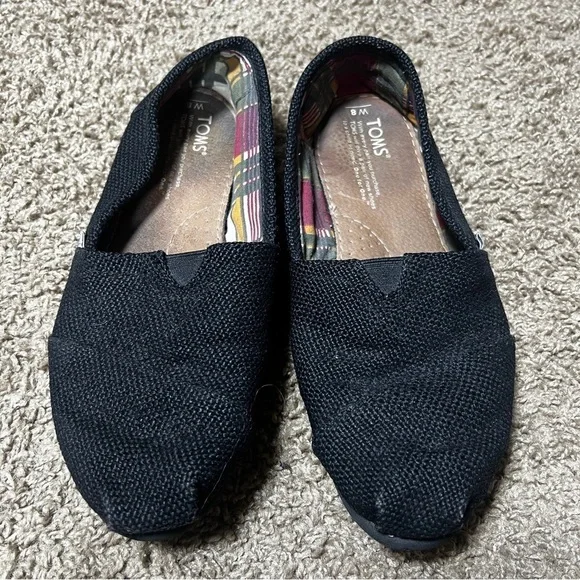 TOMS Alpargata Black Slip-On Shoes, Size 8 - Picture 3 of 8